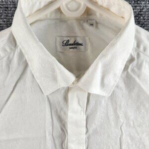 Stenstroms Hidden Buttons Jacquard Shirt Long Sleeve Men Cotton Slimline Size 40
